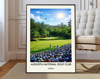 Stampa Amen Corner Golf, poster del campo da golf Augusta National, decorazione murale del Masters Tournament Golf, iconico fairway di Augusta