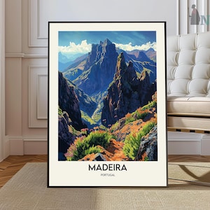 Madeira Travel Print Madeira Wall Decor Portugal Madeira Art Madeira Wall Art Portugal Poster Gift Madeira Wall Poster Madeira Gift Poster