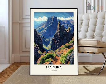 Stampa di viaggio Madeira Decorazione da parete Madeira Portogallo Arte Madeira Arte da parete Madeira Portogallo Poster Regalo Poster da parete Madeira Poster regalo Madeira