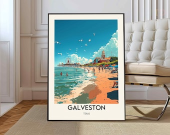 Galveston poster, Galveston Wall Art, Galveston Print, Galveston Photo, Galveston Poster Print, Galveston Travel Poster, Galveston Gift
