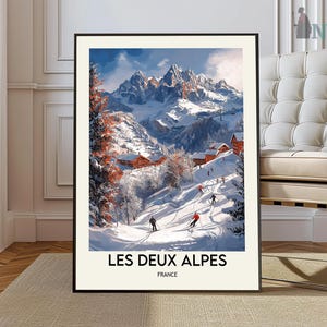 Les Deux Alpes Ski Resort Travel Print Wall Decor Art Les Deux Alpes Wall Hanging Home Décor Les Deux Alpes Gift Art Lovers France Art Lover
