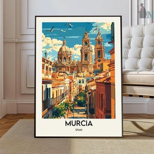 Póster de Murcia, Arte mural de Murcia, Impresión de Murcia, Foto de Murcia, Impresión de póster de Murcia, Póster de viaje de Murcia, Murcia, España, Póster de regalo de Murcia