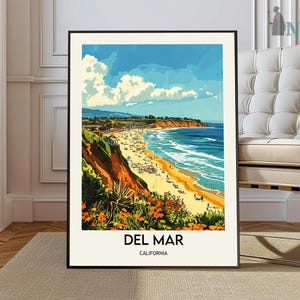 Impression Del Mar, affiche photo Del Mar, art mural voyage Del Mar, impression carte Del Mar, photographie Del Mar, décoration murale Del Mar, Del Mar, Californie