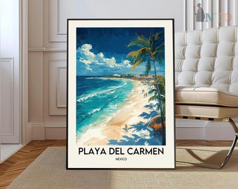 Playa del Carmen Poster: Mexico Caribbean Coast Art Print
