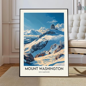 Mount Washington Travel Print Wall Decor Mount Washington Wall Hanging Art Home Décor New Hampshire Gift Art Lovers