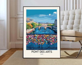 Pont des Arts poster, Pont des Arts print, Pont des Arts France, Pont des Arts Paris, Seine River poster, Pont des Arts decor