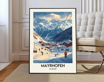 Mayrhofen Ski Resort poster, Mayrhofen Ski Resort Wall Art, Mayrhofen Ski Resort Print, Mayrhofen Ski  Photo, Mayrhofen Ski Resort Austria