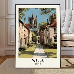 Wells poster, Wells muurkunst, Wells print, Wells foto, Wells poster print, Wells reizen, Wells kaart, Wells landmark, Wells Engeland poster