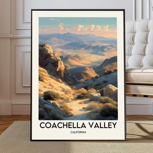 Coachella Valley Poster Druck Kalifornien Wand Kunst Wüste Tal Dekor USA Reise Illustration Geschenk