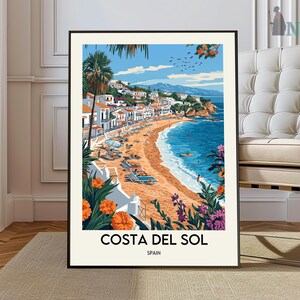 Costa del Sol Poster, Spain Travel Print, Spanish Decor, Europe Travel Poster, European Wall Art, Sea Print, Costa del Sol Travel Poster