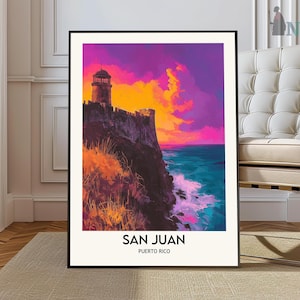 San Juan Puerto Rico Travel Print, Puerto Rico Poster, San Juan Wall Art, City Travel Poster, Personalised Gifts, Wedding Present