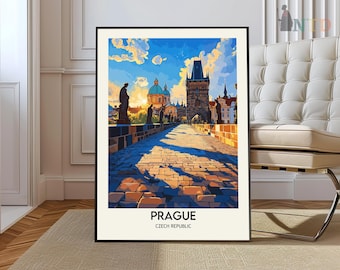 Impresión de Praga, arte mural de Praga, póster de Praga, foto de Praga, impresión de póster de Praga, póster de viaje de Praga, póster de Praga, República Checa