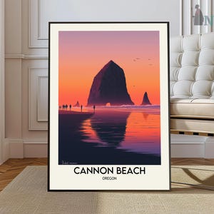 Cannon Beach Poster: Oregon Coast Travel Art Print