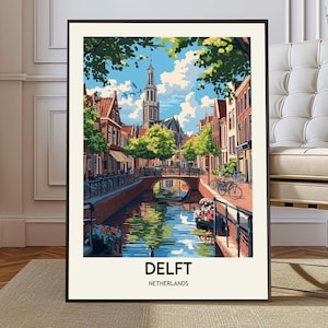 Delft poster, Delft Wall Art, Delft Print, Delft Photo, Delft Poster Print, Delft Travel, Delft city, Delft map