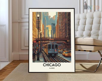 Chicago poster, Chicago Wall Art, Chicago Print, Chicago Photo, Chicago Poster Print, Chicago Travel Poster, Chicago city poster