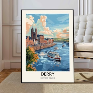 Poster di Derry, arte murale di Derry, stampa di Derry, foto di Derry, stampa di poster di Derry, poster di viaggio di Derry, Derry Irlanda del Nord, poster di Londonderry