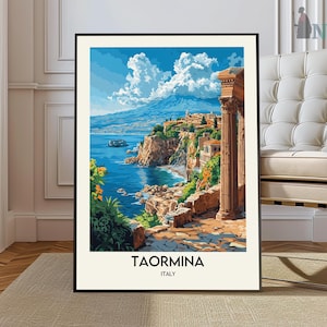 Taormina Print, Taormina Wall Art, Taormina Poster, Taormina Photo, Taormina Poster Print, Taormina Travel Poster, Taormina Sicily Italy