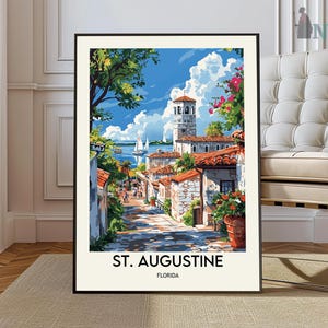 St. Augustine Florida Poster, Florida Wall Art Decor, City Travel Poster Gifts, St. Augustine Florida Travel Print, Home Decor