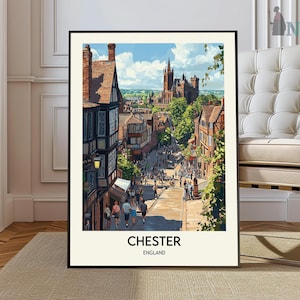 Chester Print, Chester Wall Art, Chester Poster, Chester Photo, Chester Poster Print, Chester Travel Poster, Chester England