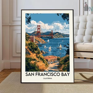 Poster della baia di San Francisco, arte murale della baia di San Francisco, stampa della baia di San Francisco, foto della baia di San Francisco, stampa di poster della baia di San Francisco