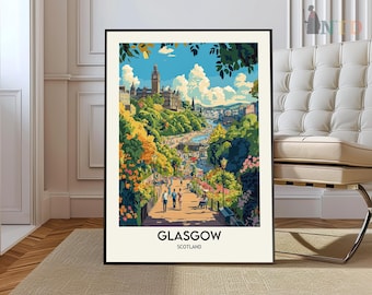 Glasgow Print, Glasgow Poster, Glasgow Wall Art, Glasgow Art Print, Glasgow Photo, Glasgow Photography, Glasgow Scotland Print