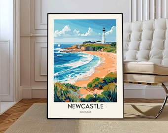 Newcastle poster, Newcastle Wall Art, Newcastle print, Newcastle foto, Newcastle poster print, Newcastle reisposter, Newcastle, Australië