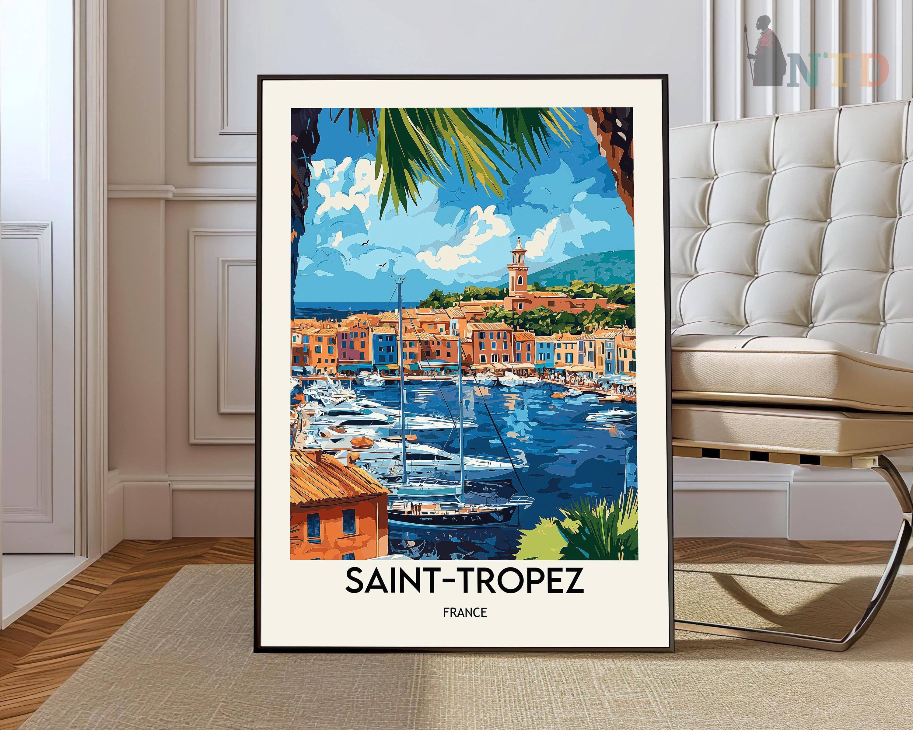Poster Lithographique Luce Vue St Tropez – Rf01 – 60x75cm – Tableau Encadrable