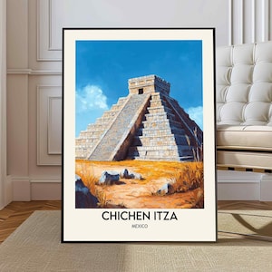 Chichen Itza Poster, Chichen Itza Print, Mexico Digital Print, Yucatan Mexico Poster, Chichen Itza Travel, Chichen Itza Artwork