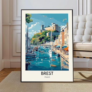 Pôster de Brest, Arte de parede de Brest, Impressão de Brest, Foto de Brest, Impressão de pôster de Brest, Pôster de viagem de Brest, Pôster da cidade de Brest, Pôster da Bretanha, França