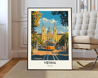 Wien Reise Print, Wien Reise Poster, Österreich Wandkunst, Österreichische Reise Decor, Wien Reise Geschenk, Wien Kunstdruck, Vintage Wandkunst