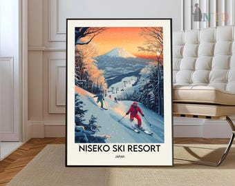 Niseko Ski Resort Poster, Hokkaido Japan Travel Art, C20-1675 - Etsy