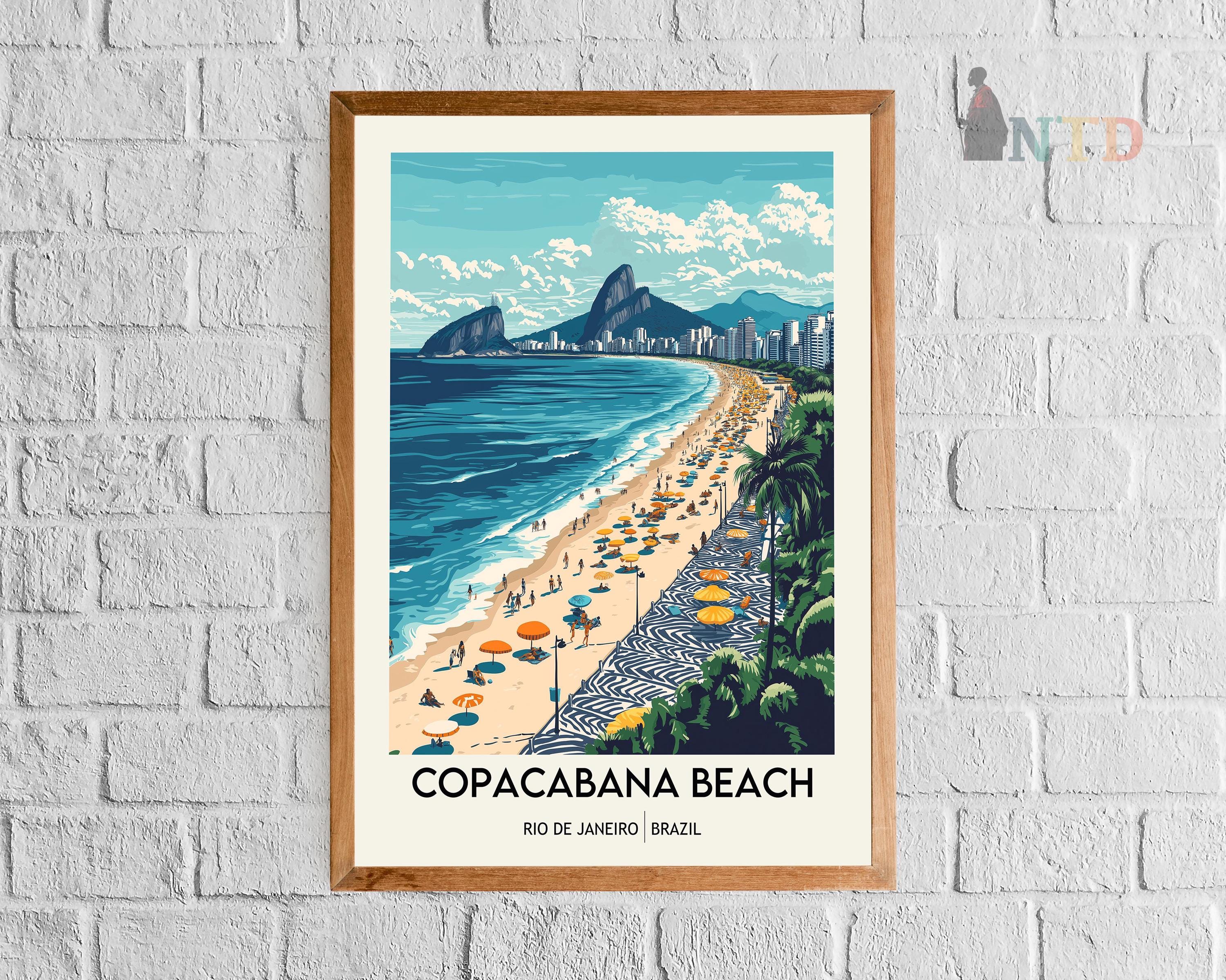 Copacabana Beach Travel Print Wall Art Copacabana Brazil Wall
