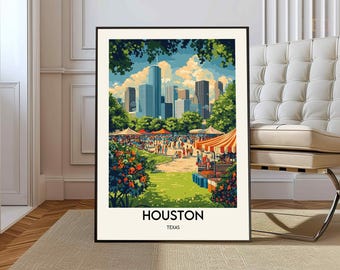 Houston Poster, Houston Wandkunst, Houston Druck, Houston Foto, Houston Poster Druck, Houston Reiseplakat, Houston Texas, Houston Stadt