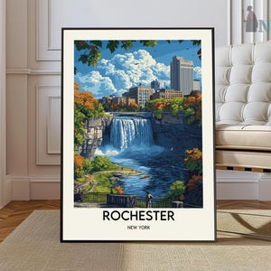 Rochester Travel Poster New York, Rochester Wall Art, Rochester Poster Print, Rochester Photo, Rochester Decor, Rochester New York poster