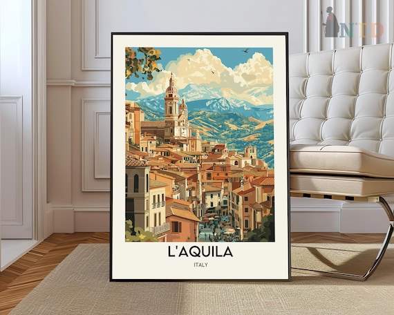 L'aquila Italy Poster: Abruzzo City Travel Print - Etsy