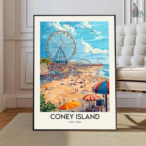 Coney Island Print, Coney Island Poster, Coney Island Wandkunst, Coney Island Reise, Coney Island Kunstdruck, Coney Island Kunstwerk, New York