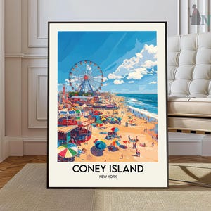 Coney Island Print, Coney Island Poster, Coney Island Wall Art, Coney Island Travel, Coney Island art print, Coney Island artwork, New York