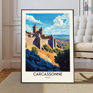 Póster de Carcassonne, impresión de viaje a Francia, decoración francesa, póster de viaje a Europa, arte mural europeo, regalo de Carcassonne, póster de viaje a Carcassonne