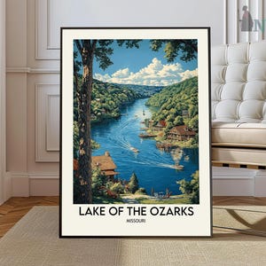Lake of the Ozarks print - United States, Lake of the Ozarks poster, United States travel poster, Lake view art decor, Holiday poster