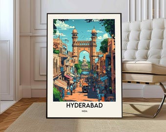 Hyderabad Poster, Hyderabad Wandkunst, Hyderabad Druck, Hyderabad Foto, Hyderabad Poster Druck, Hyderabad Reiseplakat, Hyderabad Indien