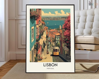 Lisbon Travel, Lisbon Portugal, Portugal Art, Lisbon Art, Lisbon Print, Lisbon Skyline, Lisbon Poster, Portugal Poster, Lisbon Wall Art