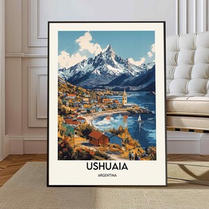 Póster de Ushuaia, Arte mural de Ushuaia, Impresión de Ushuaia, Foto de Ushuaia, Impresión de póster de Ushuaia, Póster de viaje de Ushuaia, Póster de Ushuaia, Argentina