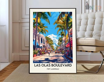 Las Olas Boulevard poster, Las Olas Boulevard Wall Art, Las Olas Boulevard Print, Las Olas Boulevard Photo, Fort Lauderdale Florida poster