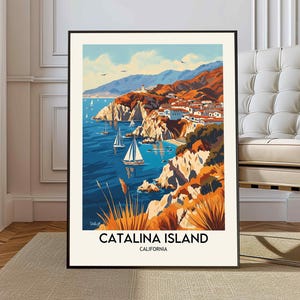 Stampa dell&#39;isola di Catalina, arte murale dell&#39;isola di Catalina, poster dell&#39;isola di Catalina, foto dell&#39;isola di Catalina, isola di Santa Catalina, arte dell&#39;isola di Catalina