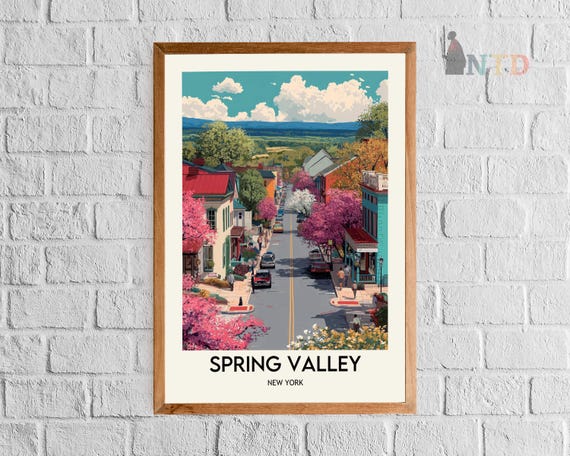Spring Valley Poster, Spring Valley Wall Art, Spring Valley Print