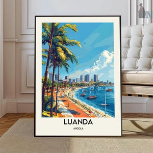 Cartel de Luanda, Arte de la pared de Luanda, Impresión de Luanda, Foto de Luanda, Impresión de cartel de Luanda, Cartel de viaje de Luanda, Luanda Angola, Mapa de la ciudad de Luanda