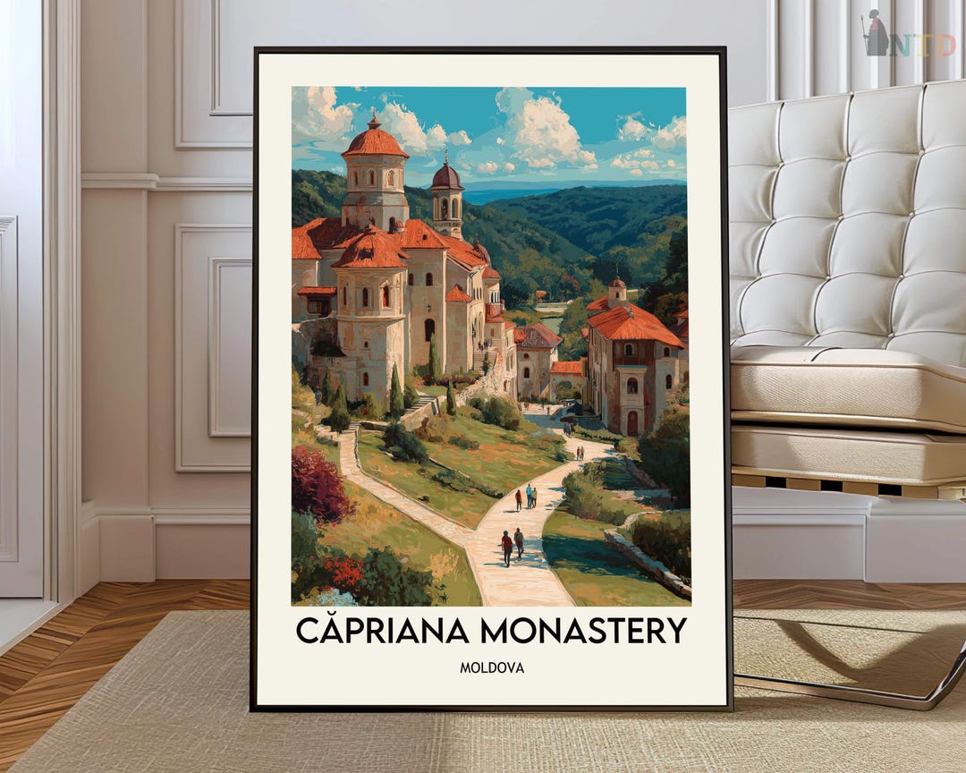 Capriana Monastery Moldova Poster Print, Historic Landmark Wall Art ...