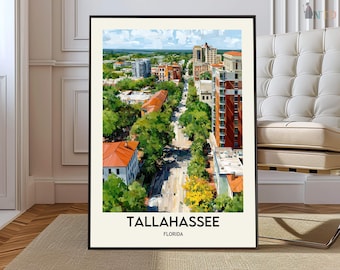 Tallahassee Travel Poster, Tallahassee Wall Art, Tallahassee Poster Print, Tallahassee Photo, Tallahassee Decor, Florida, USA