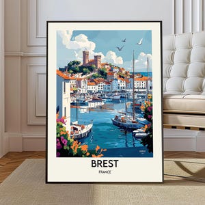 Pôster de Brest, Arte de parede de Brest, Impressão de Brest, Foto de Brest, Impressão de pôster de Brest, Pôster de viagem de Brest, Pôster da cidade de Brest, Pôster da Bretanha, França
