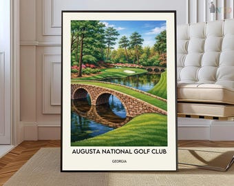 Stampa dell'Augusta National Golf Club: foto del torneo Masters Campo da golf Augusta National, arte del torneo Masters, iconico fairway di Augusta